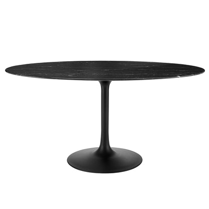 Modway - Lippa 60" Oval Faux Marble Dining Table by Modway  Bar and Dining Bar and Dining Tables Black - EEI-4881-BLK-BLK