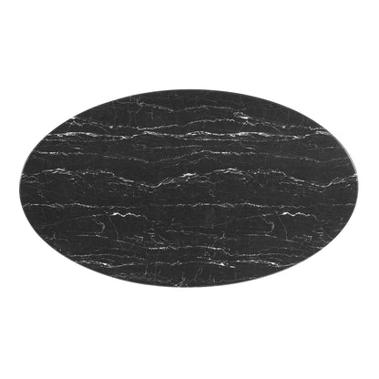 Modway - Lippa 60" Oval Faux Marble Dining Table by Modway  Bar and Dining Bar and Dining Tables Black - EEI-4881-BLK-BLK