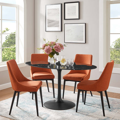 Modway - Lippa 60" Oval Faux Marble Dining Table by Modway  Bar and Dining Bar and Dining Tables Black - EEI-4881-BLK-BLK