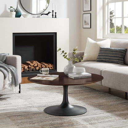 Modway - Lippa 36" Round Wood Coffee Table by Modway  Living Room Tables Brown - EEI-4882-BLK-CHE