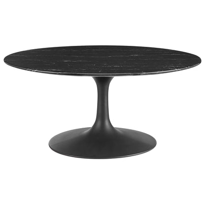 Modway - Lippa 36" Round Faux Marble Coffee Table by Modway  Living Room Tables Black - EEI-4884-BLK-BLK