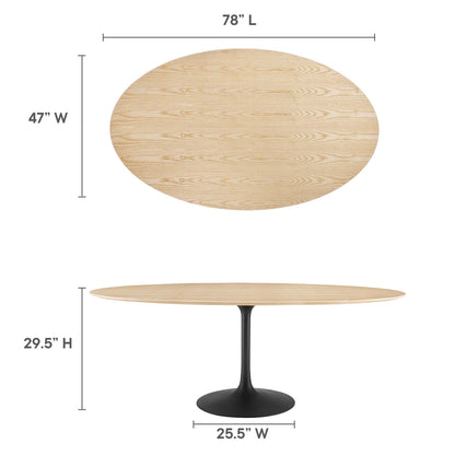 Modway Outlet Lippa 78" Oval Wood Dining Table by Modway  Bar and Dining Furniture Black Natural - EEI-4888-BLK-NAT