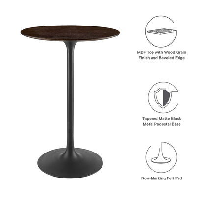Modway - Lippa 28" Round Wood Bar Table by Modway  Bar and Dining Bar and Dining Tables Brown - EEI-4890-BLK-CHE