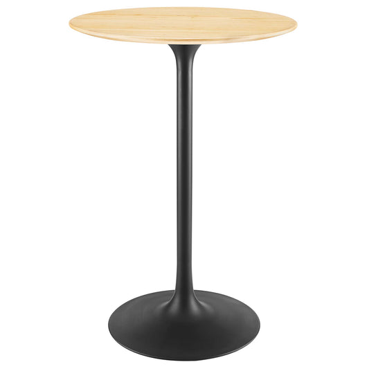 Modway Outlet Lippa 28" Round Wood Bar Table by Modway  Bar and Dining Furniture Black Natural - EEI-4890-BLK-NAT