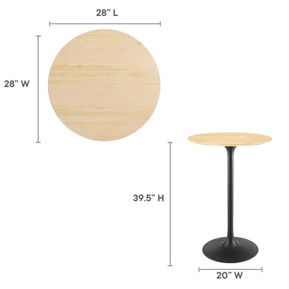 Modway Outlet Lippa 28" Round Wood Bar Table by Modway  Bar and Dining Furniture Black Natural - EEI-4890-BLK-NAT