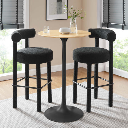 Modway Outlet Lippa 28" Round Wood Bar Table by Modway  Bar and Dining Furniture Black Natural - EEI-4890-BLK-NAT