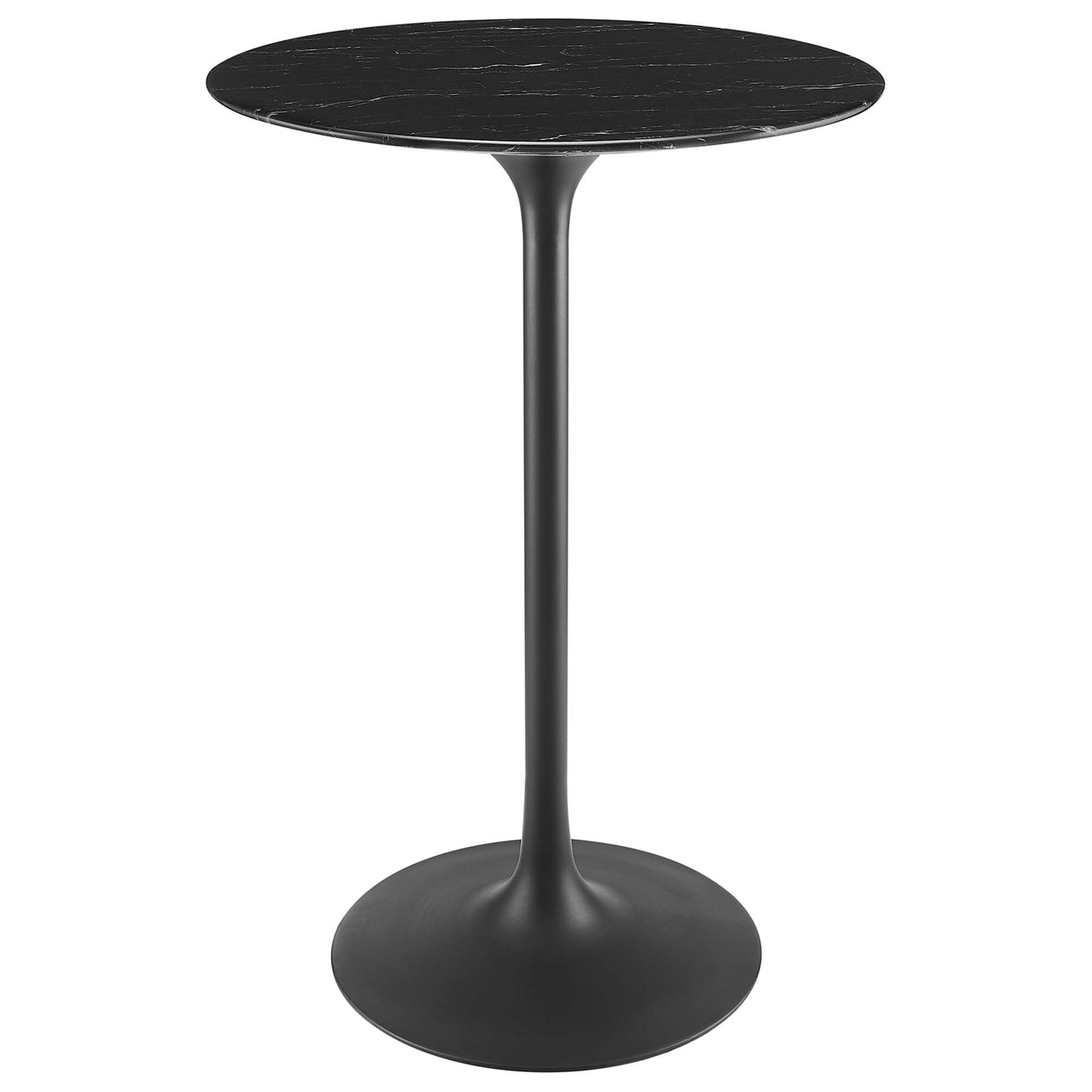 Modway - Lippa 28" Round Faux Marble Bar Table by Modway  Bar and Dining Bar and Dining Tables Black - EEI-4892-BLK-BLK