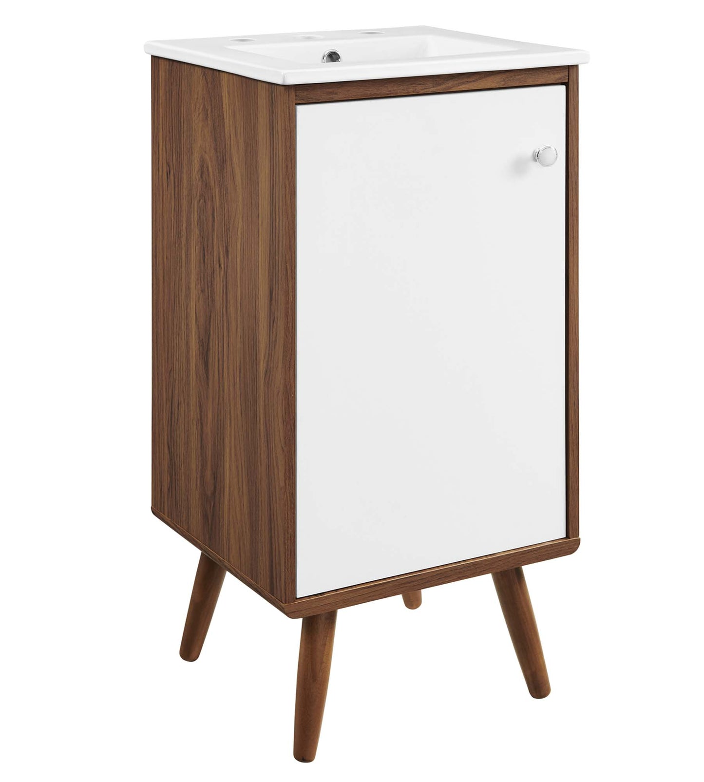 Modway Outlet Transmit 18" Bathroom Vanity by Modway  Bathroom Furniture Walnut White - EEI-4897-WAL-WHI
