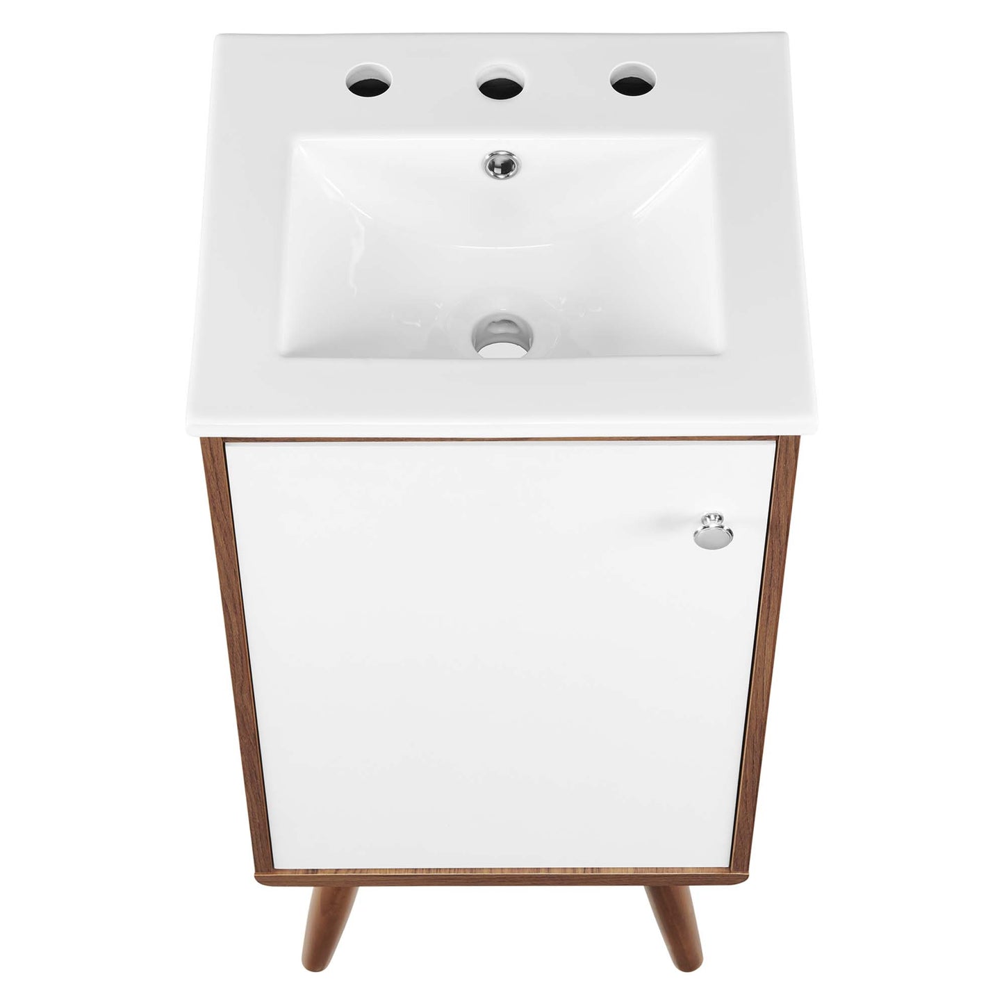 Modway Outlet Transmit 18" Bathroom Vanity by Modway  Bathroom Furniture Walnut White - EEI-4897-WAL-WHI