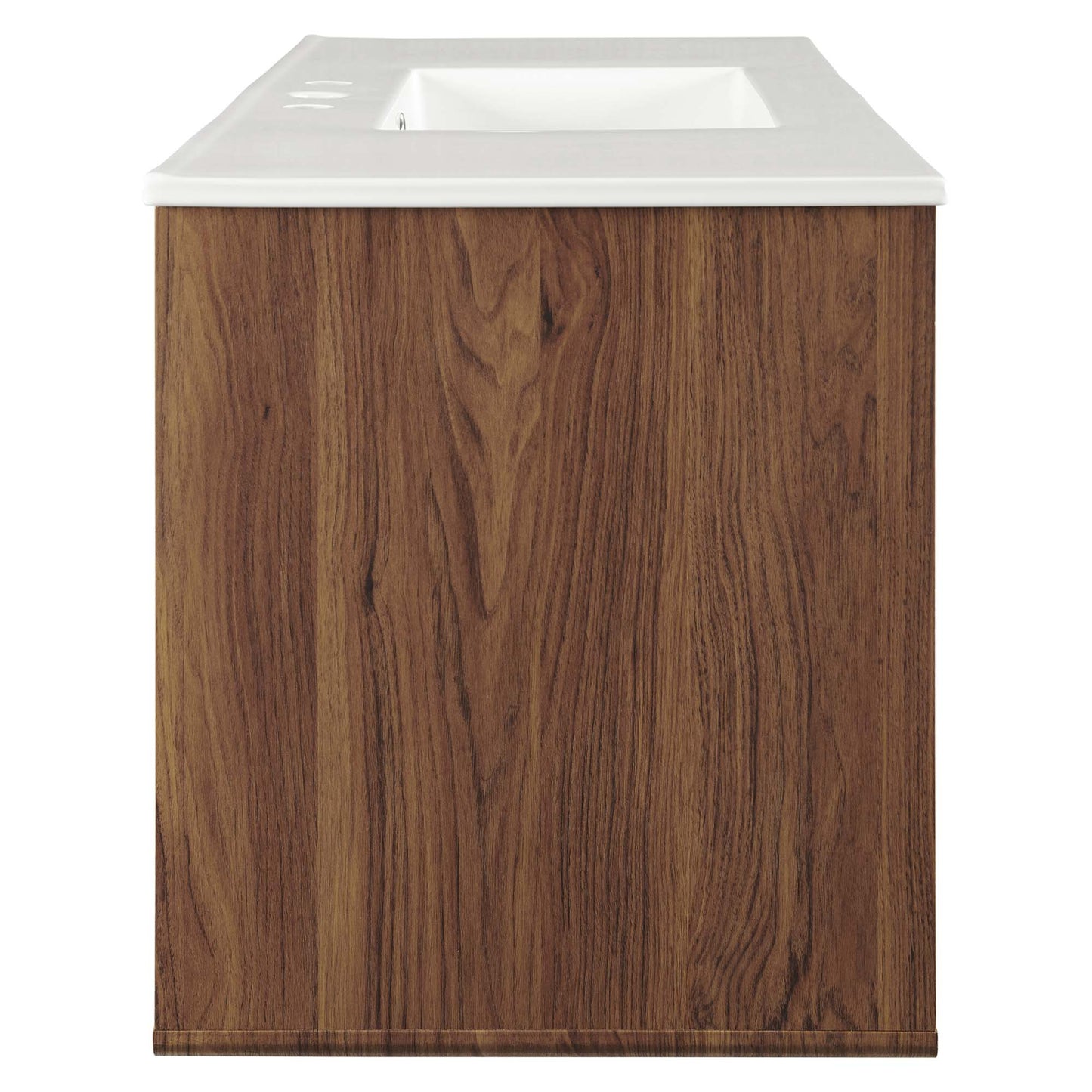 Modway Outlet Transmit 48" Wall-Mount Bathroom Vanity by Modway  Bathroom Furniture Walnut White - EEI-4900-WAL-WHI