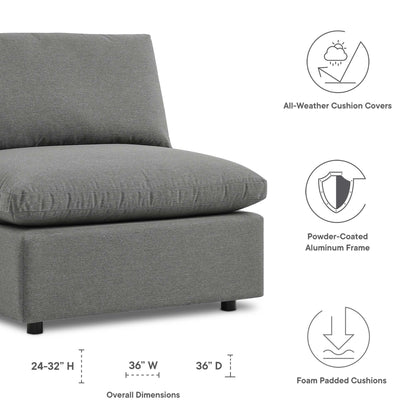 Modway - Commix Overstuffed Outdoor Patio Armless Chair by Modway  Outdoor Furniture Sofa Sectionals Brown - EEI-4902-CHA