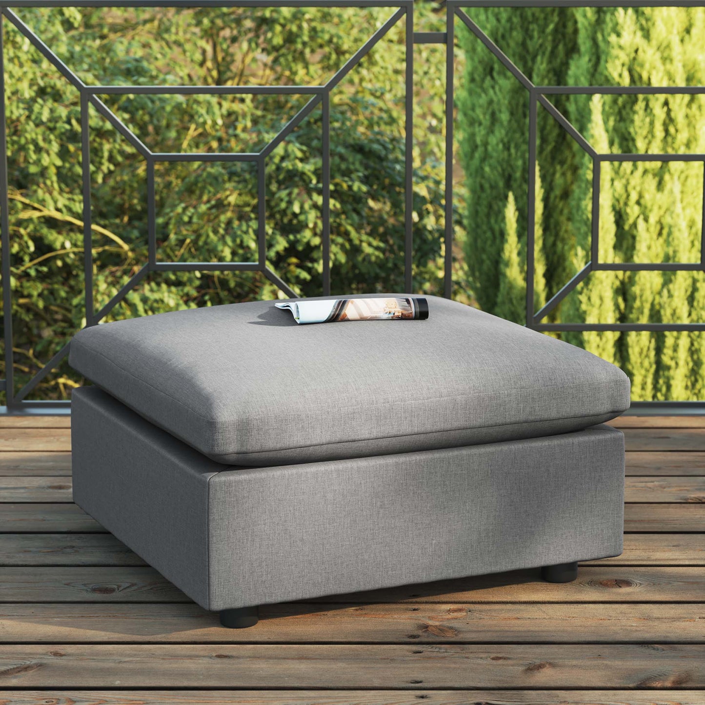 Modway Outlet Commix Overstuffed Outdoor Patio Ottoman by Modway  Outdoor Furniture Furniture Charcoal - EEI-4903-CHA