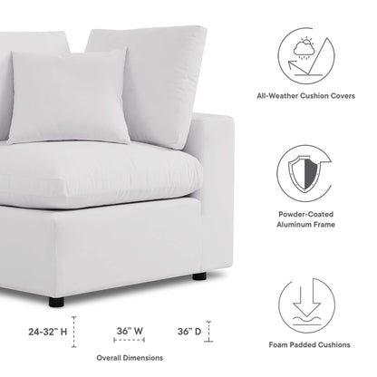 Modway - Commix Overstuffed Outdoor Patio Corner Chair by Modway  Outdoor Furniture Sofa Sectionals White - EEI-4904-WHI
