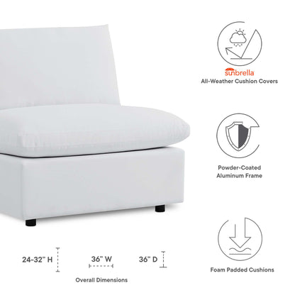 Modway - Commix Sunbrella? Outdoor Patio Armless Chair by Modway  Outdoor Furniture Sofa Sectionals White - EEI-4905-WHI