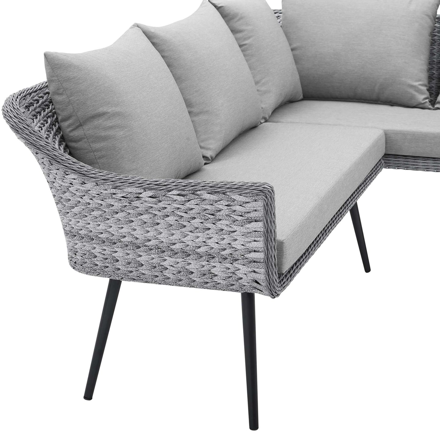 Modway Outlet Endeavor Wicker Rattan Outdoor Patio Wicker Rattan Seating Set by Modway  Outdoor Furniture Furniture Gray Gray - EEI-4908-GRY-GRY