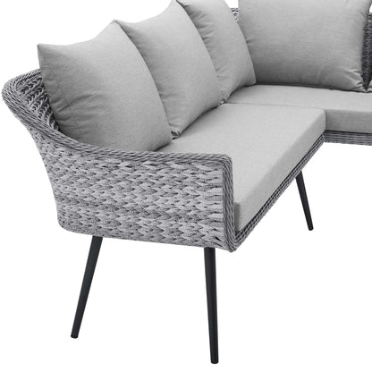 Modway Outlet Endeavor Wicker Rattan Outdoor Patio Wicker Rattan Seating Set by Modway  Outdoor Furniture Furniture Gray Gray - EEI-4908-GRY-GRY