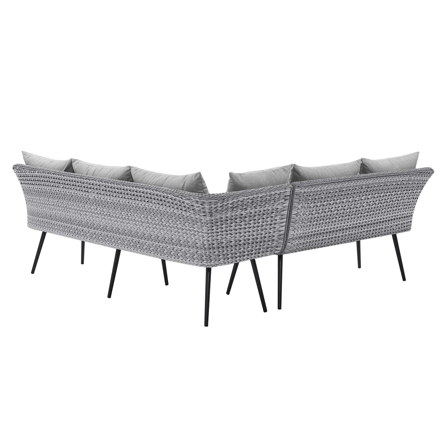 Modway Outlet Endeavor Wicker Rattan Outdoor Patio Wicker Rattan Seating Set by Modway  Outdoor Furniture Furniture Gray Gray - EEI-4908-GRY-GRY