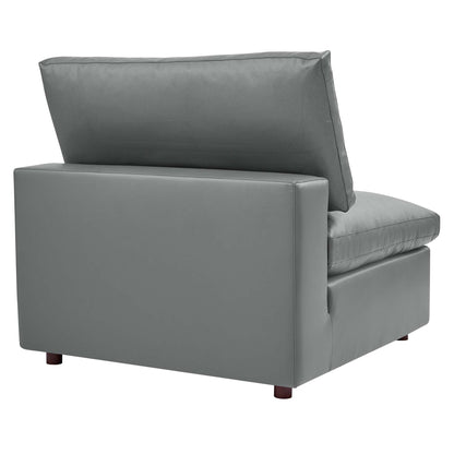 Modway Outlet Commix Down Filled Overstuffed Vegan Leather 3-Seater Sofa by Modway  Living Room Furniture Gray - EEI-4914-GRY