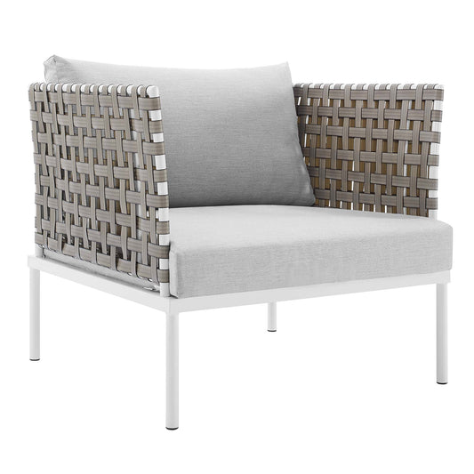 Modway - Harmony Sunbrella? Basket Weave Outdoor Patio Aluminum Armchair by Modway  Outdoor Furniture Sofa Sectionals Gray - EEI-4954-TAN-GRY