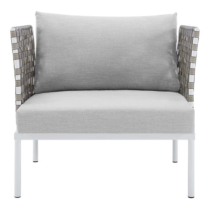 Modway - Harmony Sunbrella? Basket Weave Outdoor Patio Aluminum Armchair by Modway  Outdoor Furniture Sofa Sectionals Gray - EEI-4954-TAN-GRY