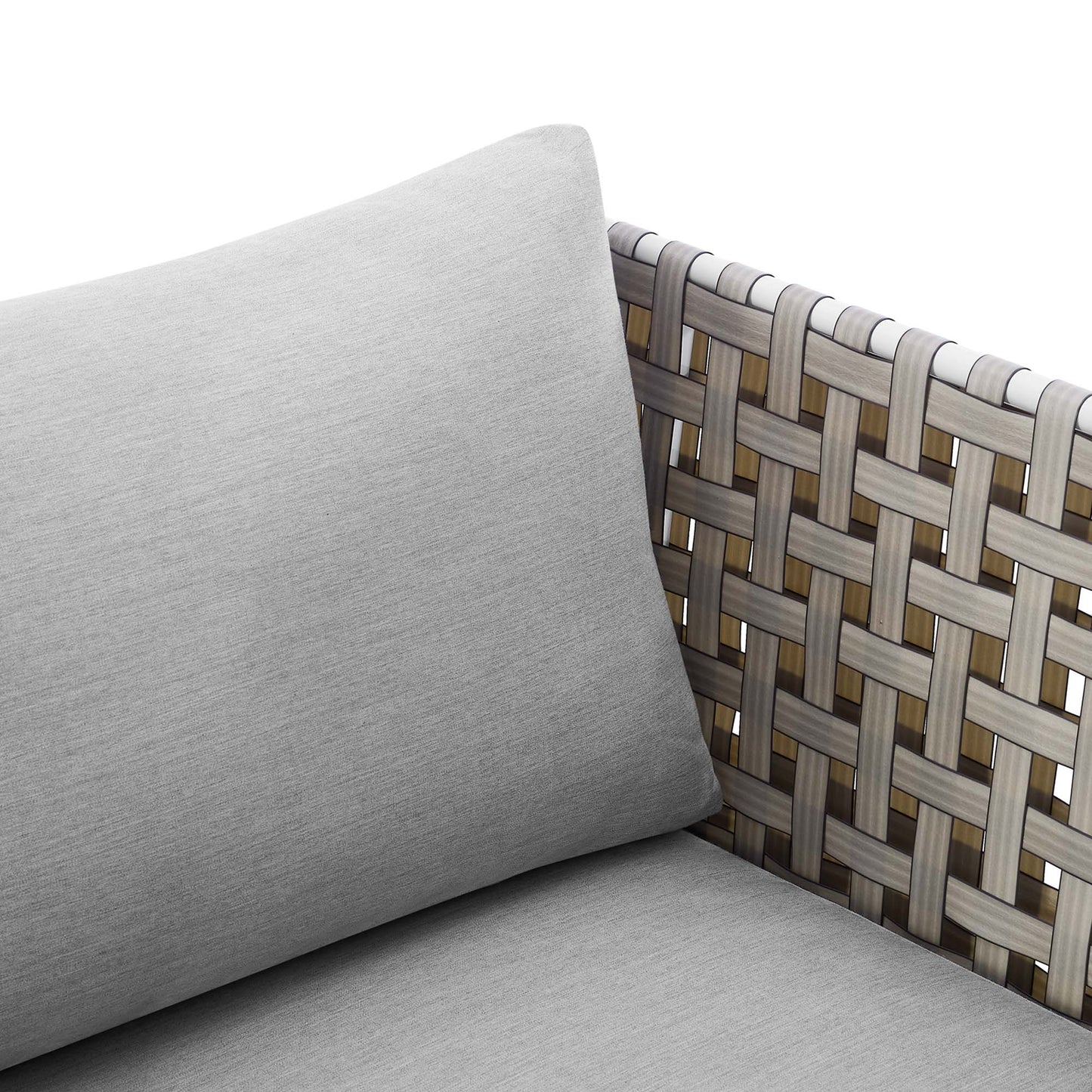 Modway - Harmony Sunbrella? Basket Weave Outdoor Patio Aluminum Armchair by Modway  Outdoor Furniture Sofa Sectionals Gray - EEI-4954-TAN-GRY