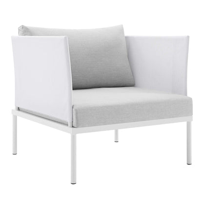 Modway Outlet Harmony Sunbrella? Outdoor Patio Aluminum Armchair by Modway  Outdoor Furniture Furniture White Gray - EEI-4955-WHI-GRY
