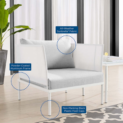 Modway Outlet Harmony Sunbrella? Outdoor Patio Aluminum Armchair by Modway  Outdoor Furniture Furniture White Gray - EEI-4955-WHI-GRY