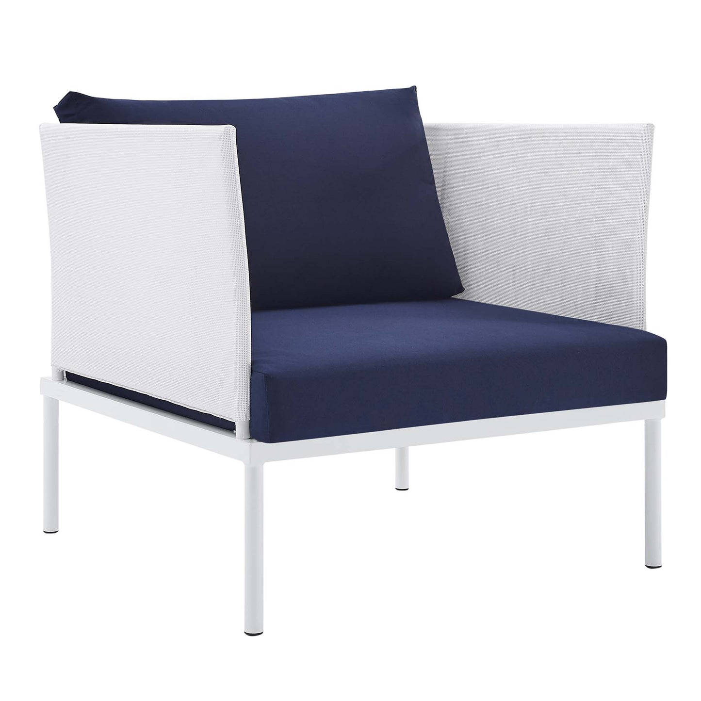 Modway Outlet Harmony Sunbrella? Outdoor Patio Aluminum Armchair by Modway  Outdoor Furniture Furniture White Navy - EEI-4955-WHI-NAV