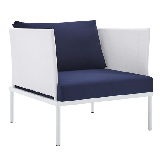 Modway Outlet Harmony Sunbrella? Outdoor Patio Aluminum Armchair by Modway  Outdoor Furniture Furniture White Navy - EEI-4955-WHI-NAV