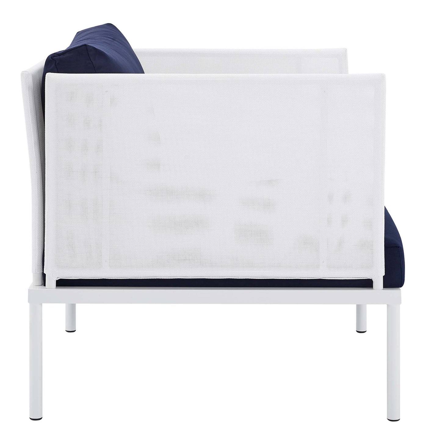Modway Outlet Harmony Sunbrella? Outdoor Patio Aluminum Armchair by Modway  Outdoor Furniture Furniture White Navy - EEI-4955-WHI-NAV