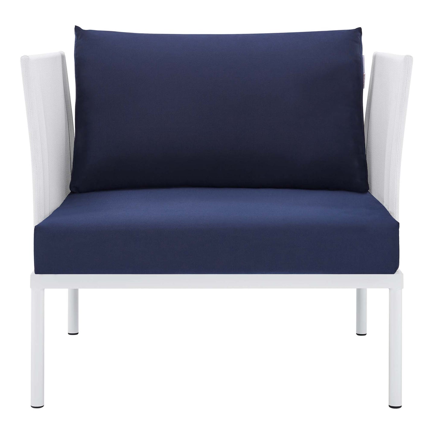 Modway Outlet Harmony Sunbrella? Outdoor Patio Aluminum Armchair by Modway  Outdoor Furniture Furniture White Navy - EEI-4955-WHI-NAV