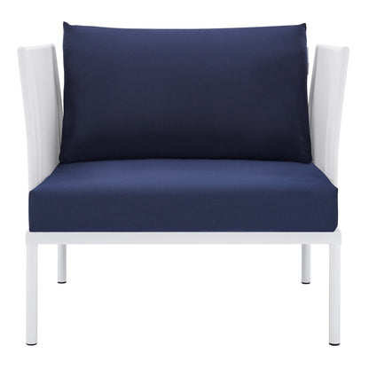 Modway Outlet Harmony Sunbrella? Outdoor Patio Aluminum Armchair by Modway  Outdoor Furniture Furniture White Navy - EEI-4955-WHI-NAV