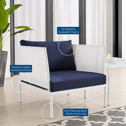 Modway Outlet Harmony Sunbrella? Outdoor Patio Aluminum Armchair by Modway  Outdoor Furniture Furniture White Navy - EEI-4955-WHI-NAV