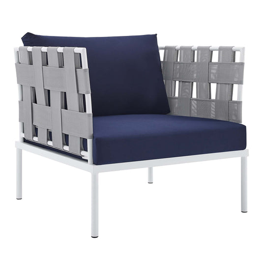 Modway Outlet Harmony Sunbrella? Outdoor Patio Aluminum Armchair by Modway  Outdoor Furniture Furniture Gray Navy - EEI-4956-GRY-NAV