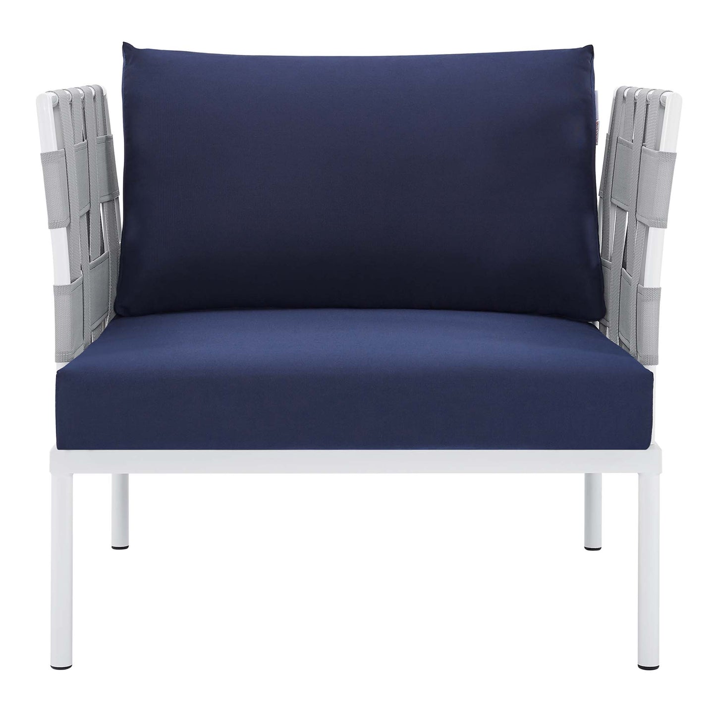 Modway Outlet Harmony Sunbrella? Outdoor Patio Aluminum Armchair by Modway  Outdoor Furniture Furniture Gray Navy - EEI-4956-GRY-NAV