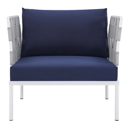 Modway Outlet Harmony Sunbrella? Outdoor Patio Aluminum Armchair by Modway  Outdoor Furniture Furniture Gray Navy - EEI-4956-GRY-NAV