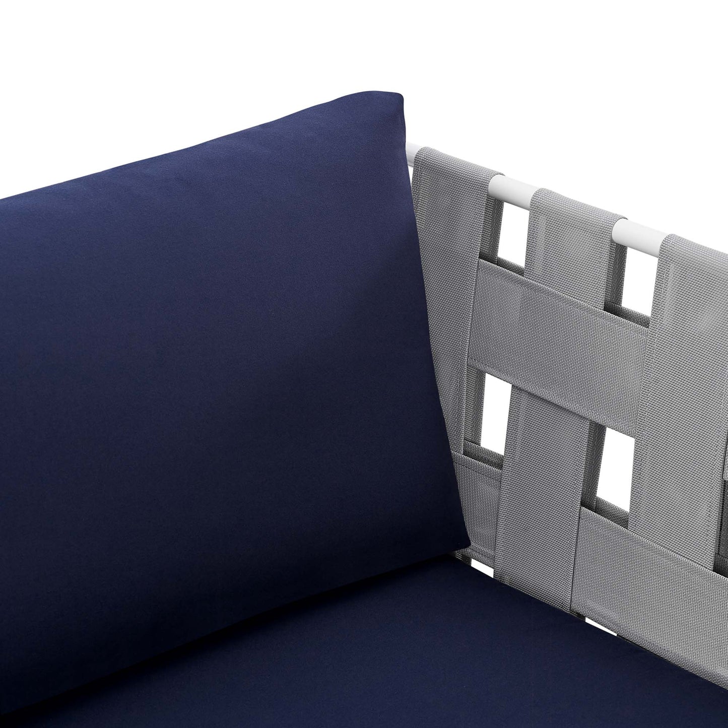 Modway Outlet Harmony Sunbrella? Outdoor Patio Aluminum Armchair by Modway  Outdoor Furniture Furniture Gray Navy - EEI-4956-GRY-NAV