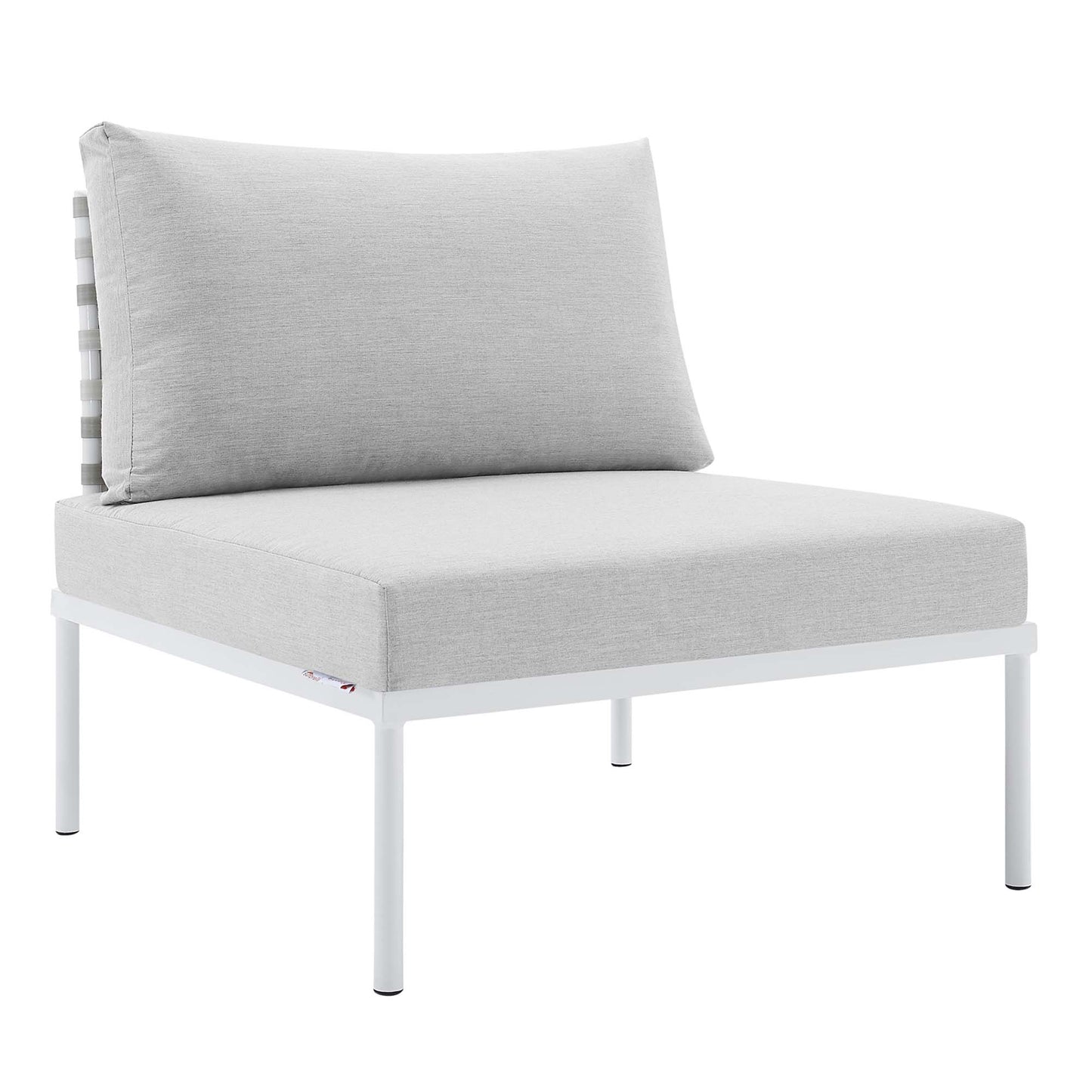 Modway - Harmony Sunbrella? Basket Weave Outdoor Patio Aluminum Armless Chair by Modway  Outdoor Furniture Sofa Sectionals Gray - EEI-4957-TAU-GRY
