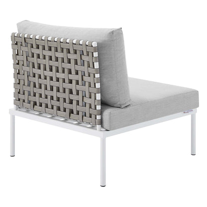 Modway - Harmony Sunbrella? Basket Weave Outdoor Patio Aluminum Armless Chair by Modway  Outdoor Furniture Sofa Sectionals Gray - EEI-4958-TAN-GRY