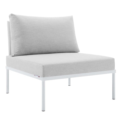 Modway Outlet Harmony Sunbrella? Outdoor Patio Aluminum Armless Chair by Modway  Outdoor Furniture Furniture White Gray - EEI-4959-WHI-GRY