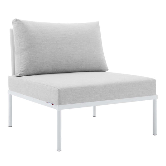 Modway Outlet Harmony Sunbrella? Outdoor Patio Aluminum Armless Chair by Modway  Outdoor Furniture Furniture White Gray - EEI-4959-WHI-GRY