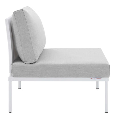 Modway Outlet Harmony Sunbrella? Outdoor Patio Aluminum Armless Chair by Modway  Outdoor Furniture Furniture White Gray - EEI-4959-WHI-GRY