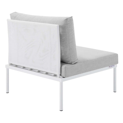Modway Outlet Harmony Sunbrella? Outdoor Patio Aluminum Armless Chair by Modway  Outdoor Furniture Furniture White Gray - EEI-4959-WHI-GRY