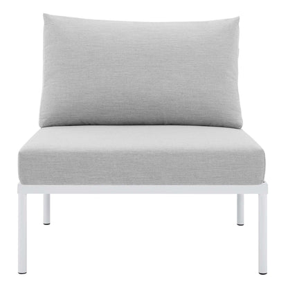 Modway Outlet Harmony Sunbrella? Outdoor Patio Aluminum Armless Chair by Modway  Outdoor Furniture Furniture White Gray - EEI-4959-WHI-GRY