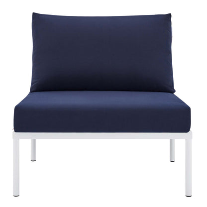 Modway Outlet Harmony Sunbrella? Outdoor Patio Aluminum Armless Chair by Modway  Outdoor Furniture Furniture White Navy - EEI-4959-WHI-NAV