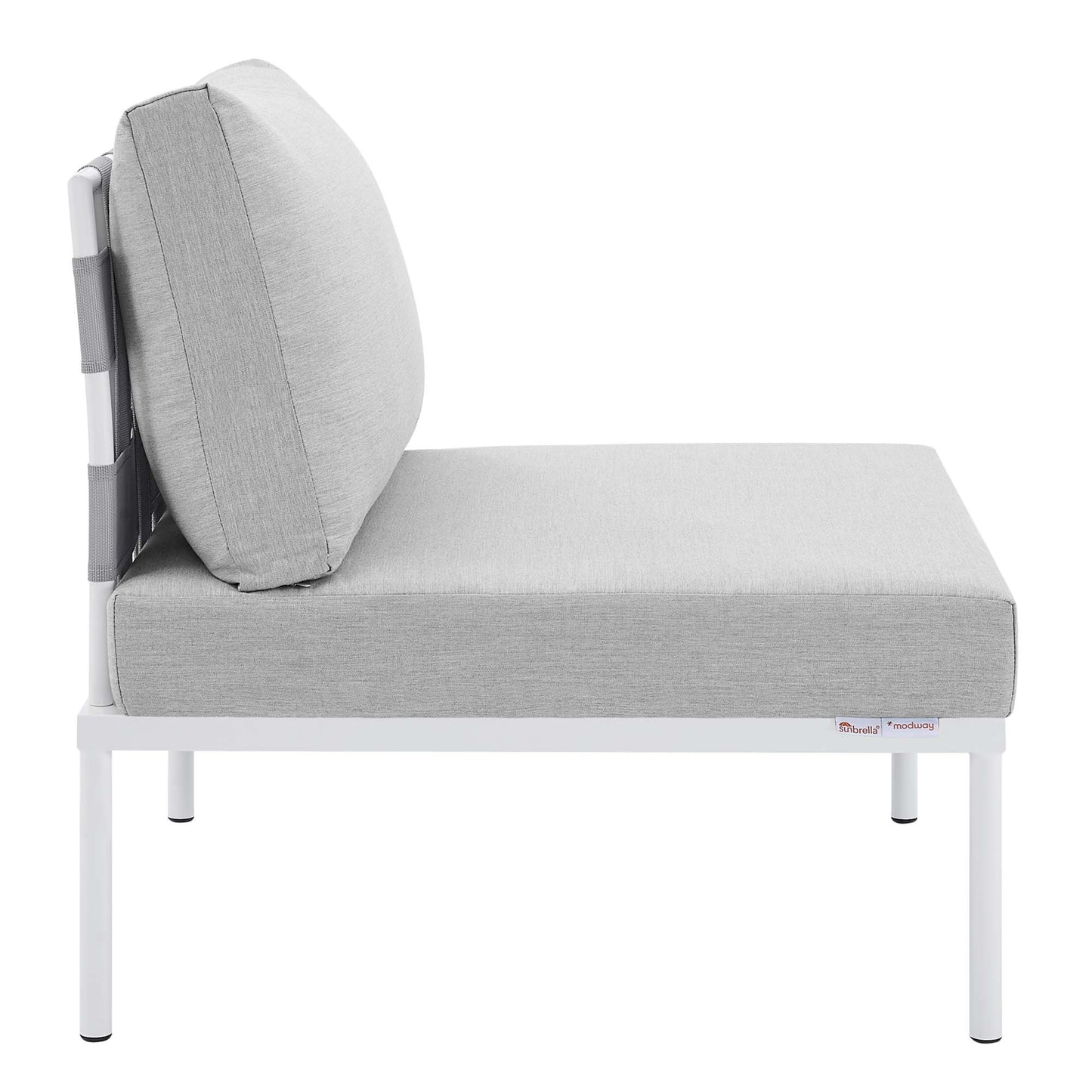 Modway - Harmony Sunbrella? Outdoor Patio Aluminum Armless Chair by Modway  Outdoor Furniture Sofa Sectionals Gray - EEI-4960-GRY-GRY