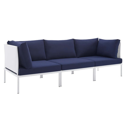 Modway Outlet Harmony Sunbrella? Outdoor Patio Aluminum Sofa by Modway  Outdoor Furniture Furniture White Navy - EEI-4967-WHI-NAV