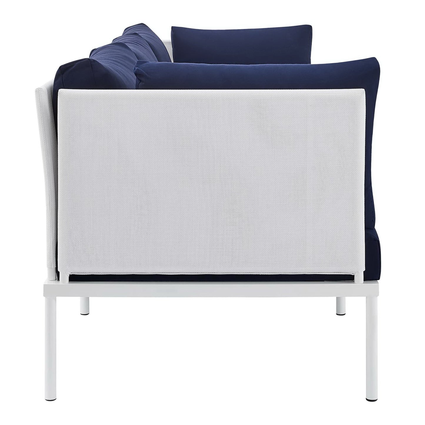 Modway Outlet Harmony Sunbrella? Outdoor Patio Aluminum Sofa by Modway  Outdoor Furniture Furniture White Navy - EEI-4967-WHI-NAV