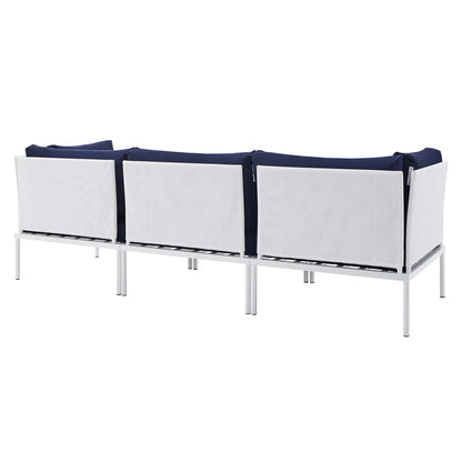 Modway Outlet Harmony Sunbrella? Outdoor Patio Aluminum Sofa by Modway  Outdoor Furniture Furniture White Navy - EEI-4967-WHI-NAV