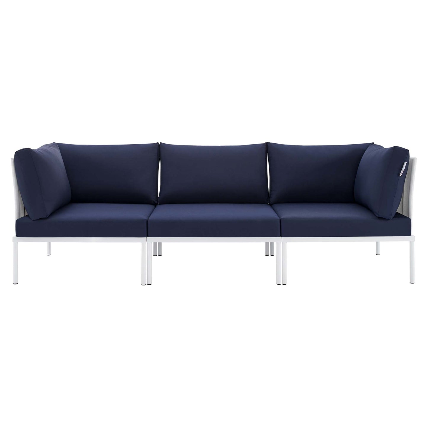 Modway Outlet Harmony Sunbrella? Outdoor Patio Aluminum Sofa by Modway  Outdoor Furniture Furniture White Navy - EEI-4967-WHI-NAV